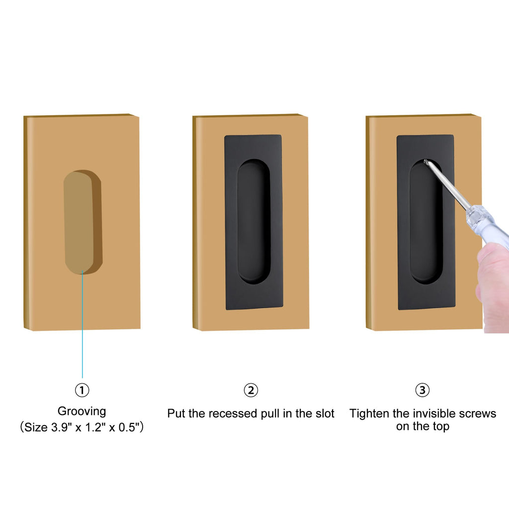 4.72 Inch Recessed Finger Flush Pulls for Cabinet, Drawer Handle