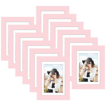 4x6 Picture Frame Set of 12, Modern Gallery Wall Frames, Pink