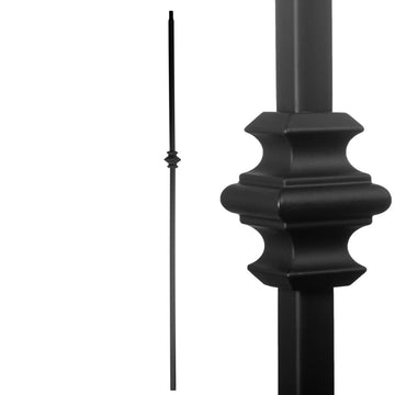S03 - Wrought Iron Balusters - Set of 10 Hollow Single Knuckle Balusters - Decorative Metal Balusters for Decks
