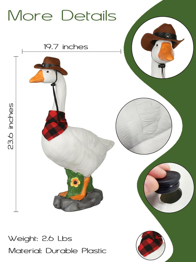 Premium Adjustable Large 23 Inch Porch Goose Statue