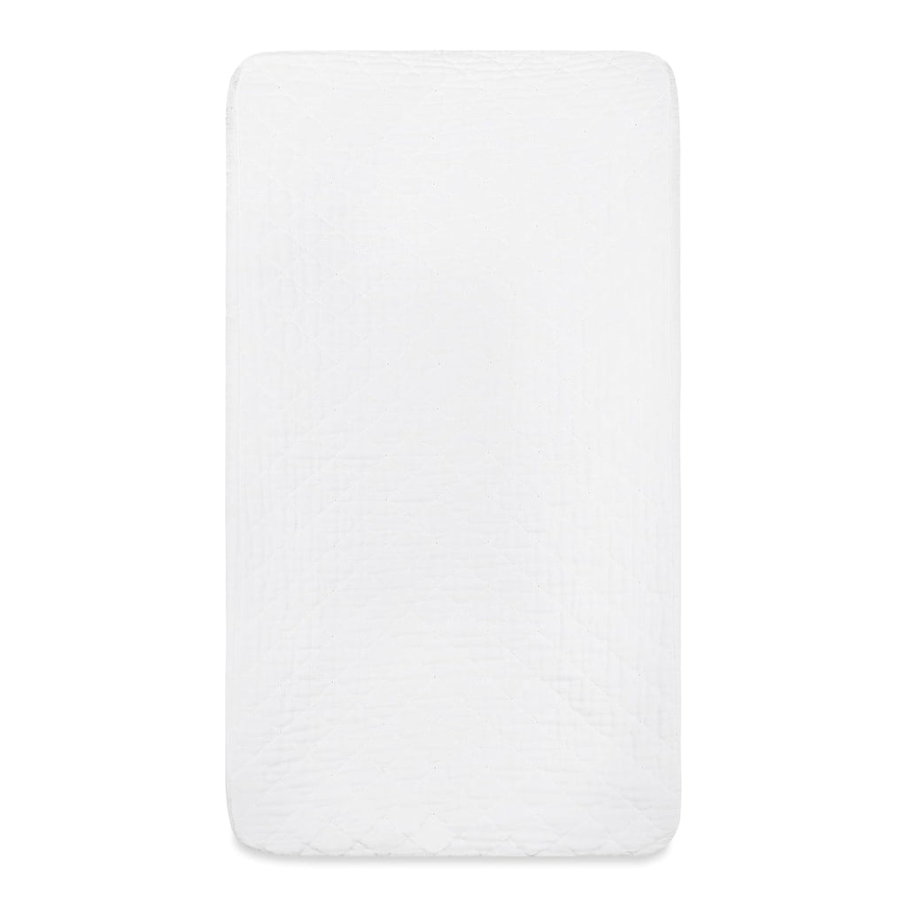100% Quilted Organic Cotton Changing Pad Cover in Plain White