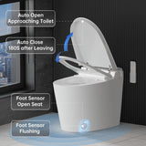 Smart Toilet Bidet with Tank Built In,Auto Open Close Lid,ADA Comfort Height,Dual Auto Flush,1000 Gram MaP