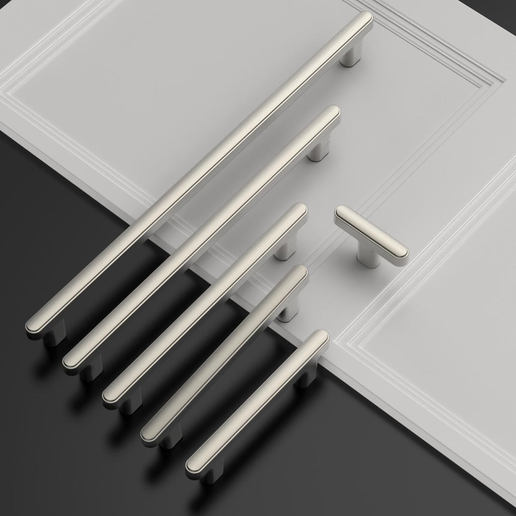 6 Pack Brushed Nickel Cabinet Pulls Heavy-Duty Solid Kitchen Cabinet Handles Satin Nickel Drawer Hardware s Cupboard