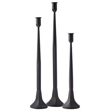 Iron Taper Candle Holder Set of 3, Black Candlestick Holders 19.3"17" 14" Heightening Decorative Candle Stand Set for