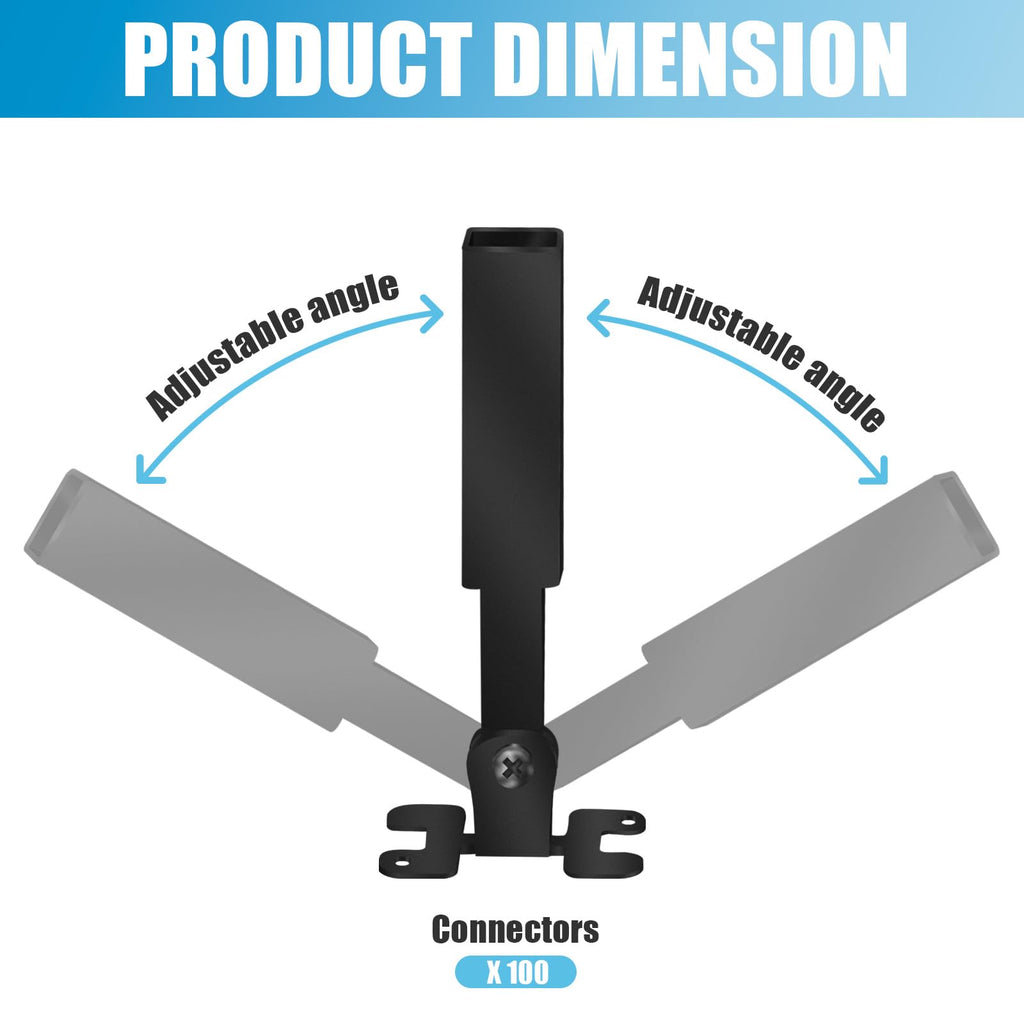 Angle Adjustable Connectors for 1/2" Staircase Hollow Square Balusters -100 Pack
