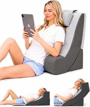 Premium Adjustable Wedge Pillow for Sleeping - High Resilience Foam Bed Rest Cushion for Acid Reflux, GERD, Snoring &