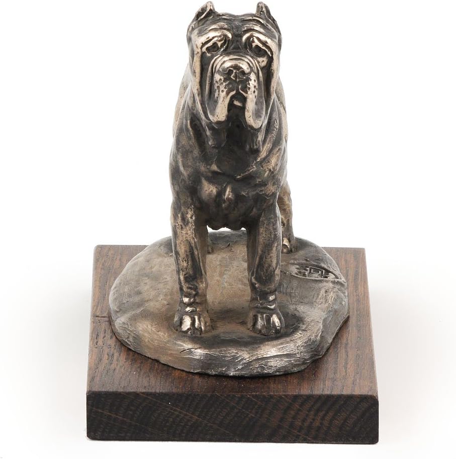 Mastino Neapolitano Dog Statue - Unique Edition ArtDog Collection - Handmade Wooden Base Cold Cast Bronze Figurine