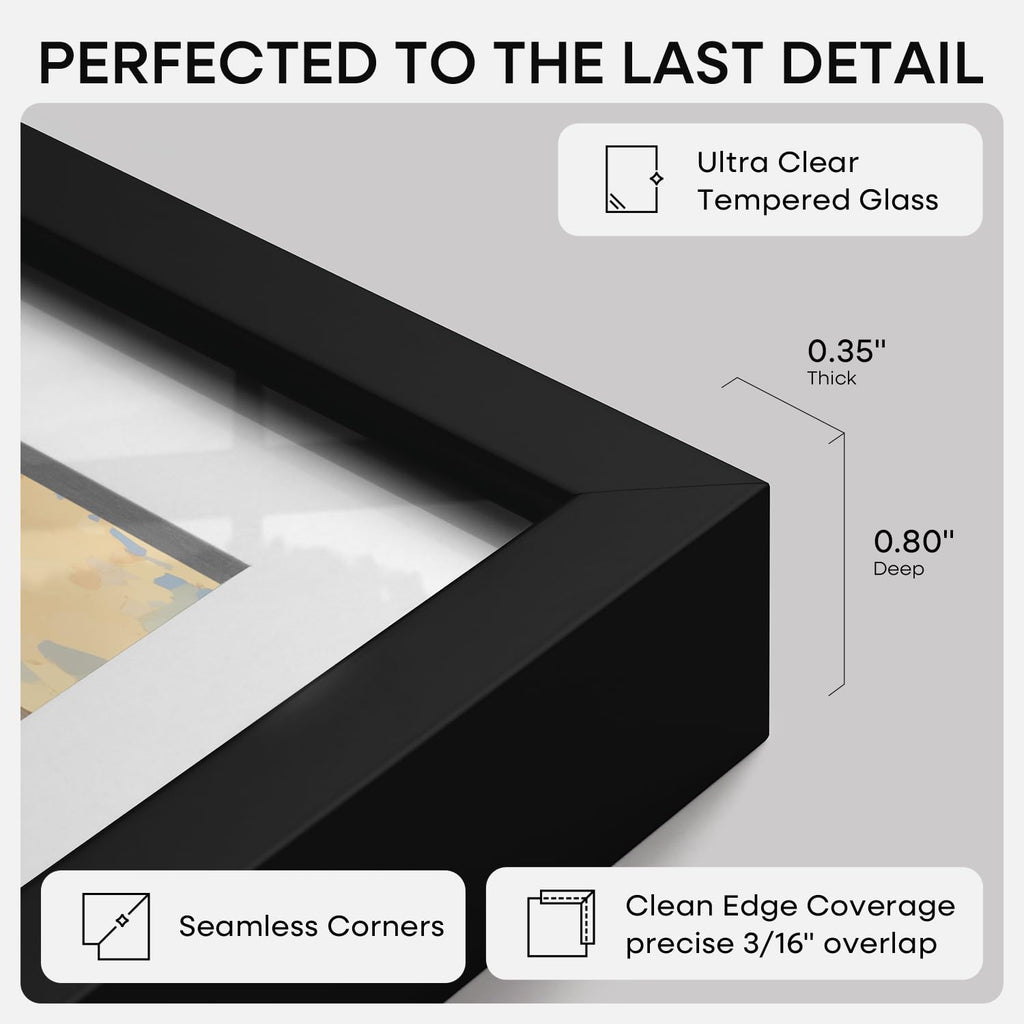 A0 Gold Poster Frame, High-End Metal, A1 Mat, Glass