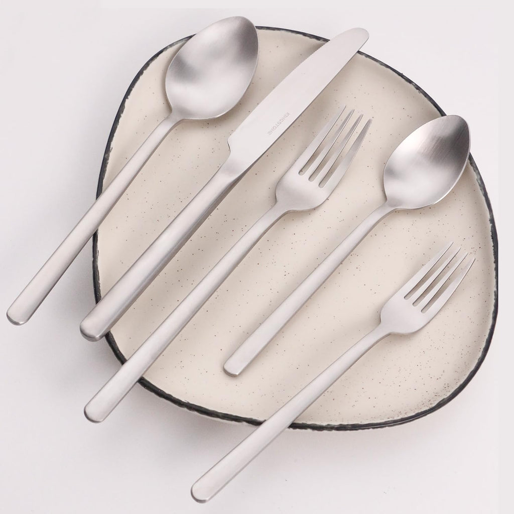 30 Pieces Silverware Set, Flatware Cutlery Set for 6, 18/10 Stainless Steel Silverware Utensils Minimalist Design