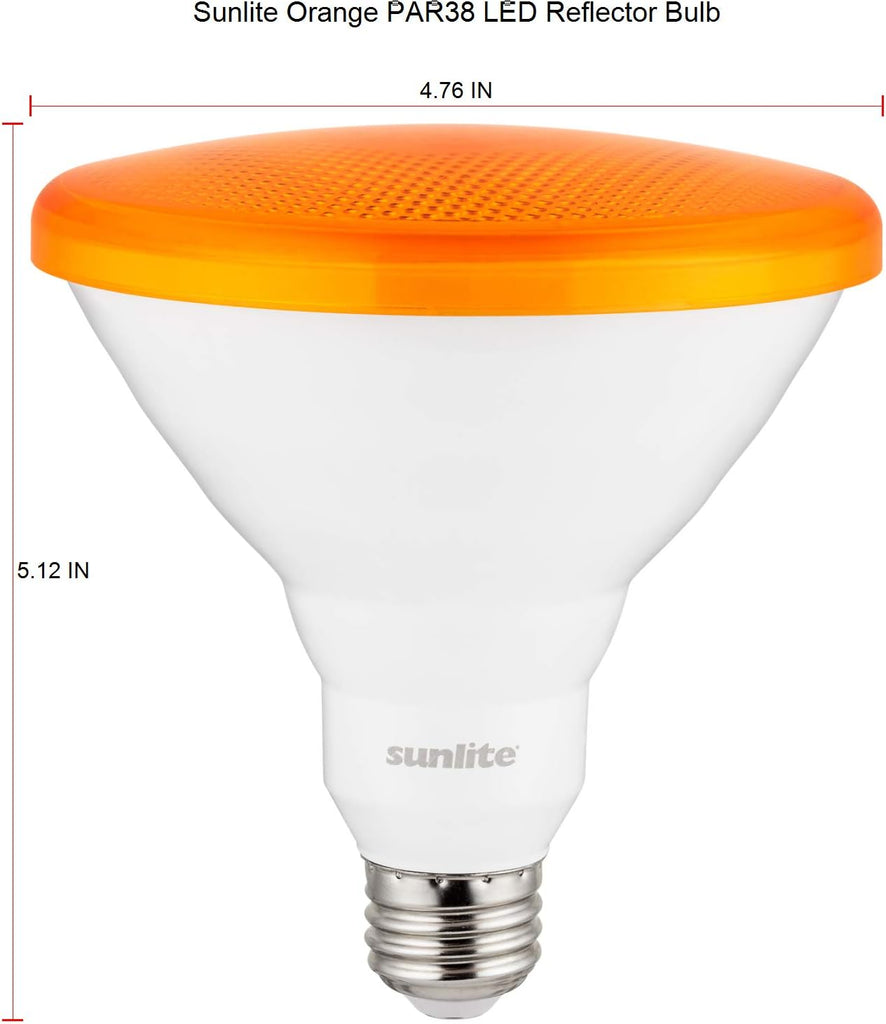 LED Orange PAR38 Spot Bulb 12 Watts, Medium (E26) Base, 35° Flood Beam, Decorative, Holiday Lighting, Turtle