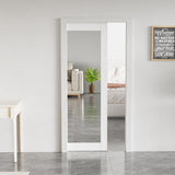 32" x 80" Sliding Pocket Door, Includes Wooden Frame Mirror Door Panel and Soft Close Pocket Frame K