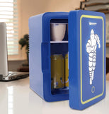 Michelin Portable 6 Can Mini Fridge, LED Lighted Door, 6L (6.3 qt) Capacity, Blue, Travel Cooler with 12V DC and AC