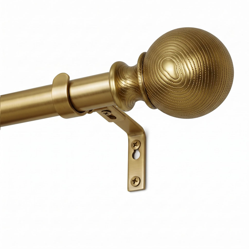 Warm Gold Curtain Rods for Windows 28 to 48 Inch(2.3-4ft)- 1'' Diameter Heavy Duty Curtain Rods with Golden