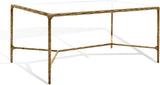Couture Collection Jessa Brass Metal/Glass Top Rectangle Coffee Table (Fully Assembled)