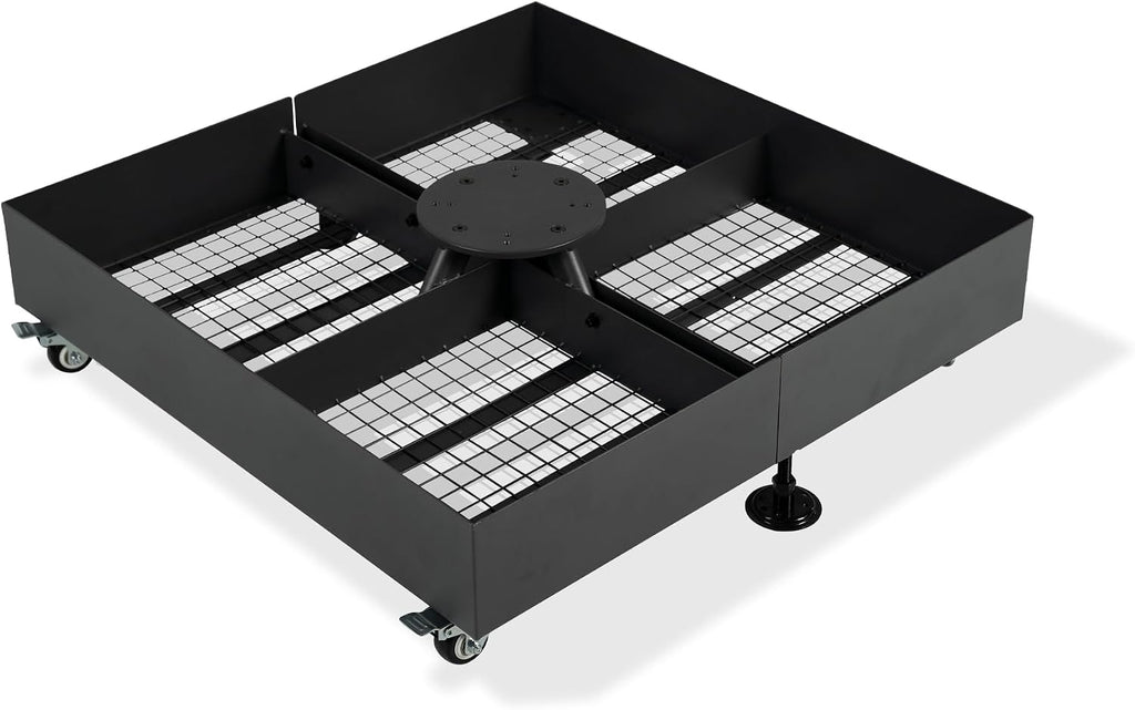 Patio Umbrella Base WK4500 with 4 Lockable Wheels 1100 lbs High Capacity Heavy-Duty Cantilever Offset Steel Weighted