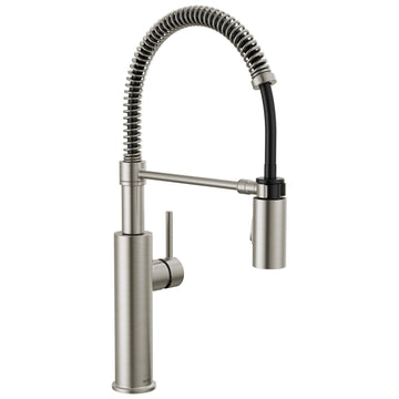 Antoni Pro Style Commercial Kitchen Faucet with Pull Down Sprayer, Brushed Nickel Single Hole Faucet, Single Handle