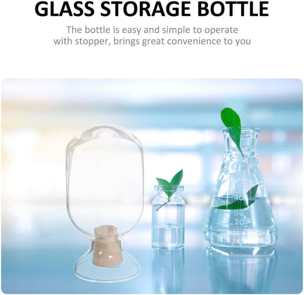 Glass Match Holder with Lid 250ml Storage Jar for Matches - Set of 3