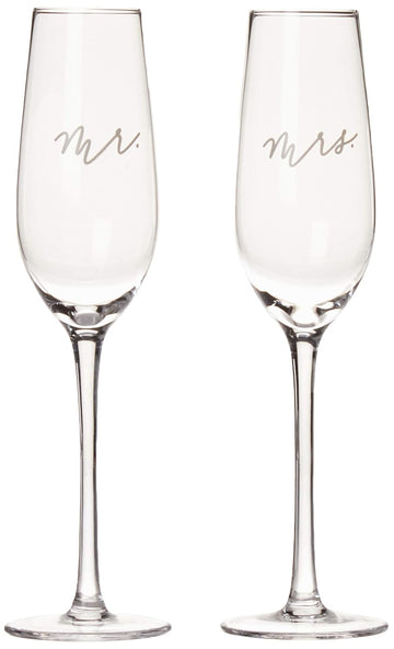 Mr. & Mrs. Champagne Flute Set - Elegant His and Hers Wedding Toasting Glasses for Unforgettable Celebrations, Bridal