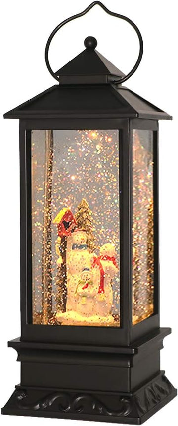 Snwoman Family Singing Snow Globe Lantern with 6 Hour Timer