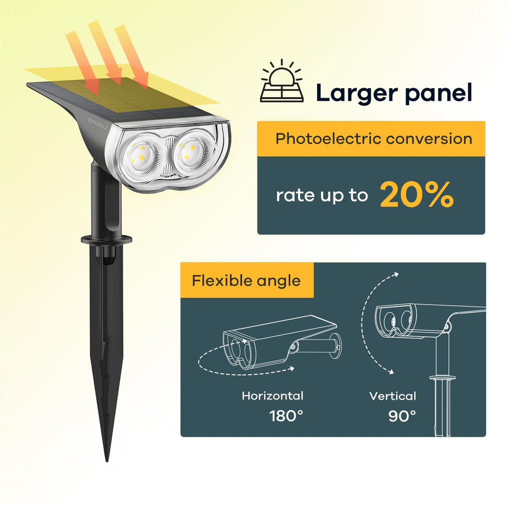 Solar Spotlights Outdoor Waterproof Dusk to Dawn Cool White 6 Pack