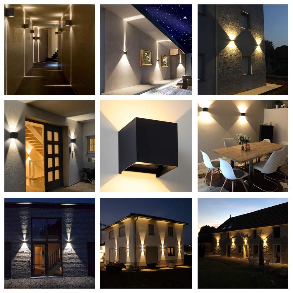 LED Aluminum Cube Square Wall Sconce Waterproof Outdoor Light Exterior Wall Lights fixtuers 20W