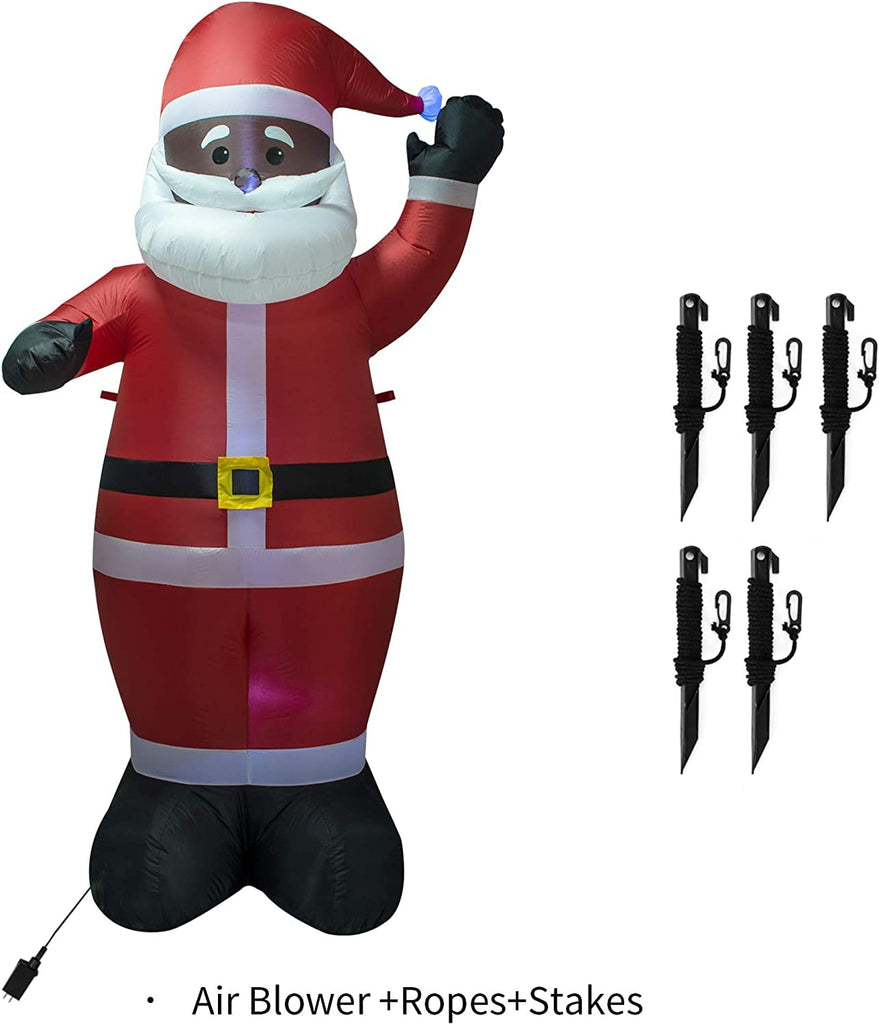 7.5 ft Black Santa Claus Inflatable Christmas Indoor and Outdoor Decoration with LED Lights Blow up Lighted Yard Lawn