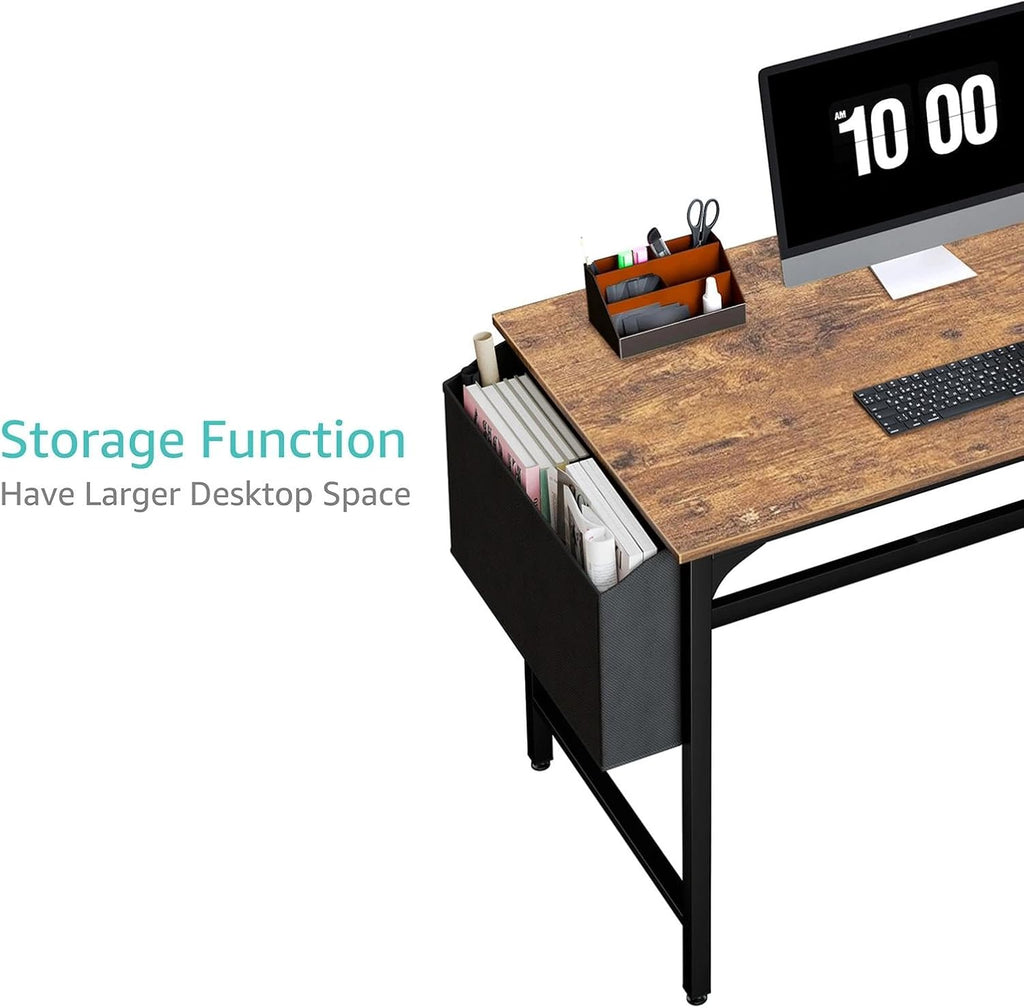 Computer Desk with Drawers - 40 Inch Work Reversible Small Desk Home Office, Simple Study Writing Table PC Desks