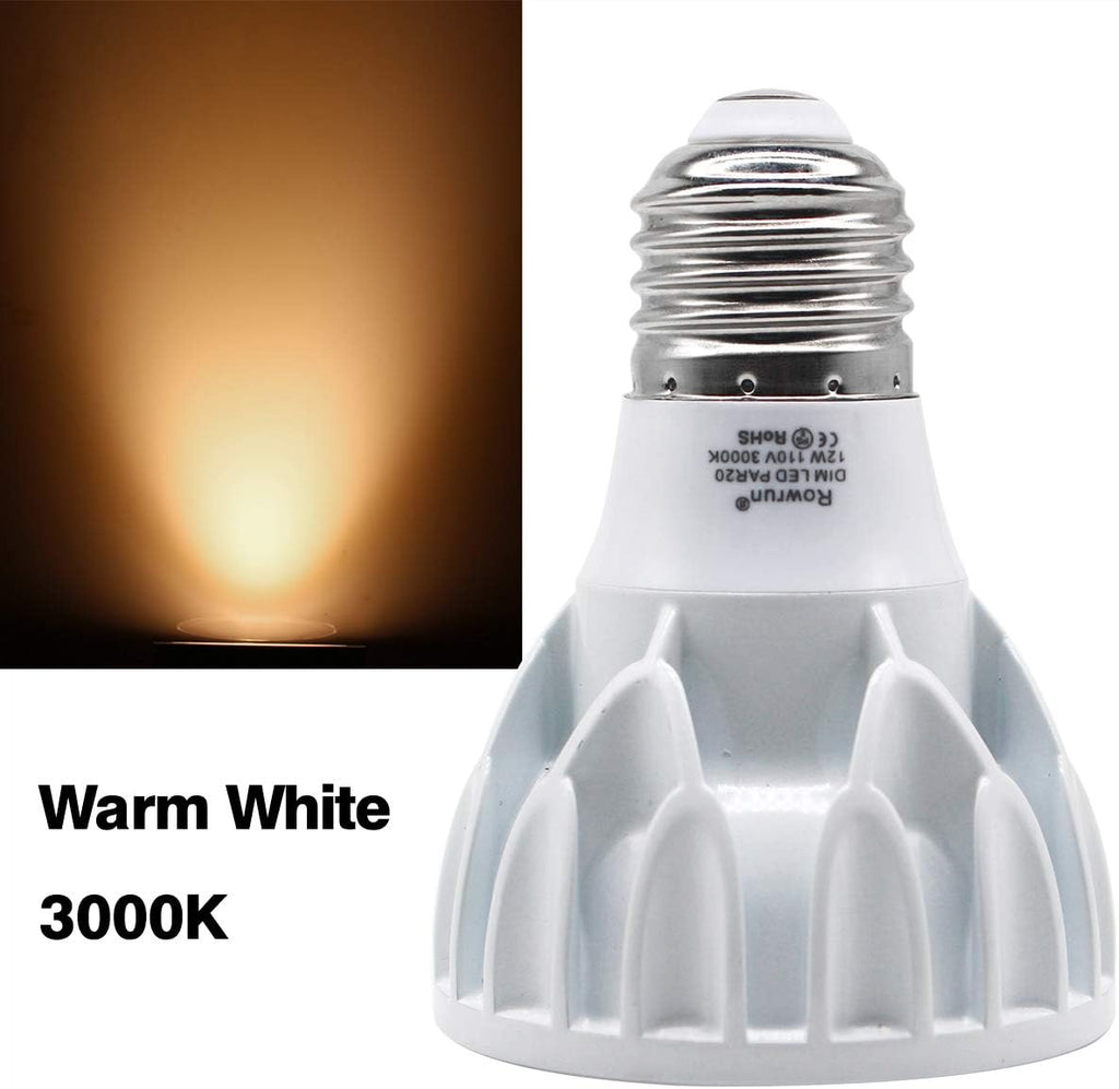 PAR20 E26 Dimmable COB Bulb 12W Warm White 3000K Can Light 2 Pack