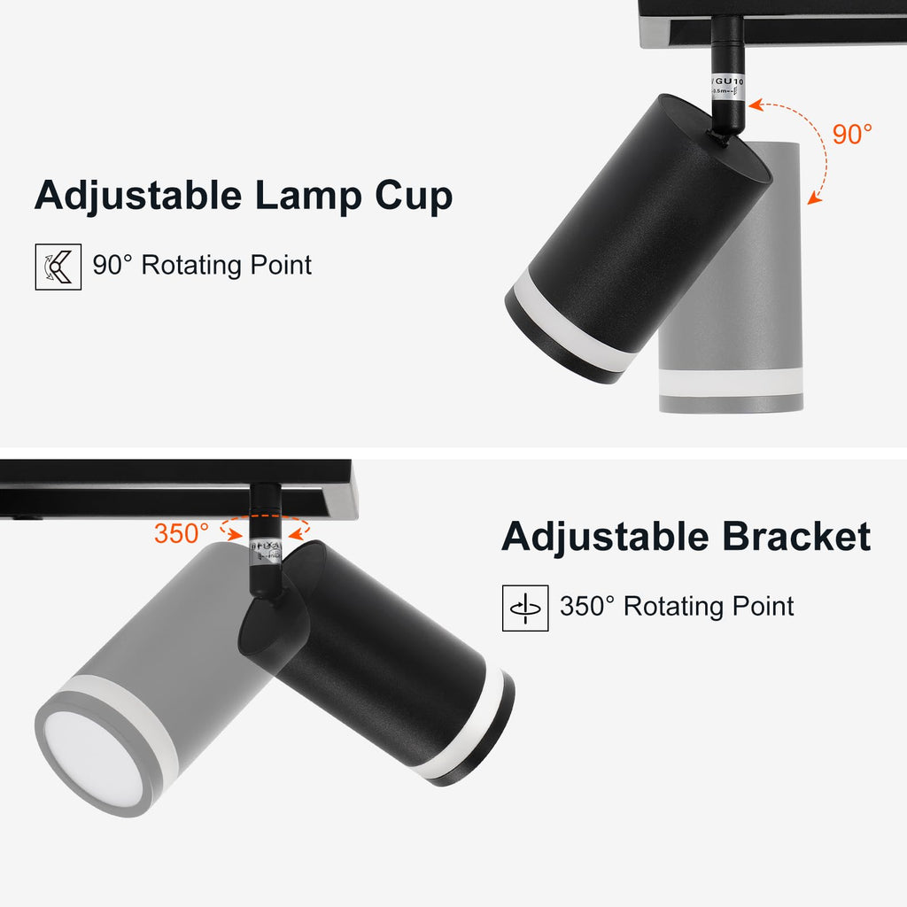 Track Lighting Fixtures Ceiling, GU10 Black Led Ceiling Spotlight