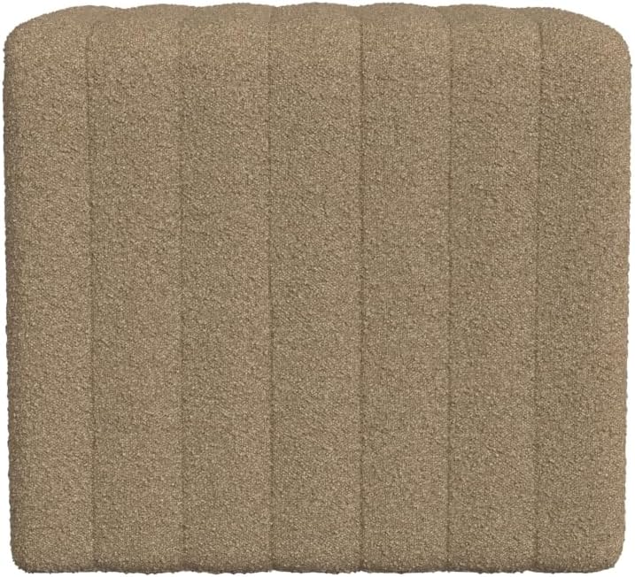 19" Modern Channel Tufted Ottoman - Brown Boucle