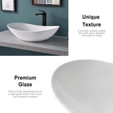 24'' X 13.8'' Large Oval Vessel Sink with Pop Up Drain,Bathroom Vessel Sinks,Bathroom Sinks Above Counter,White