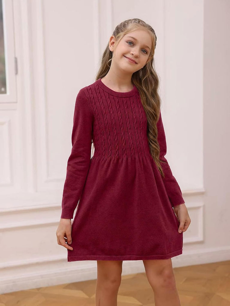 Girls Sweater Dress Kids Fall Winter Kintted Dresses