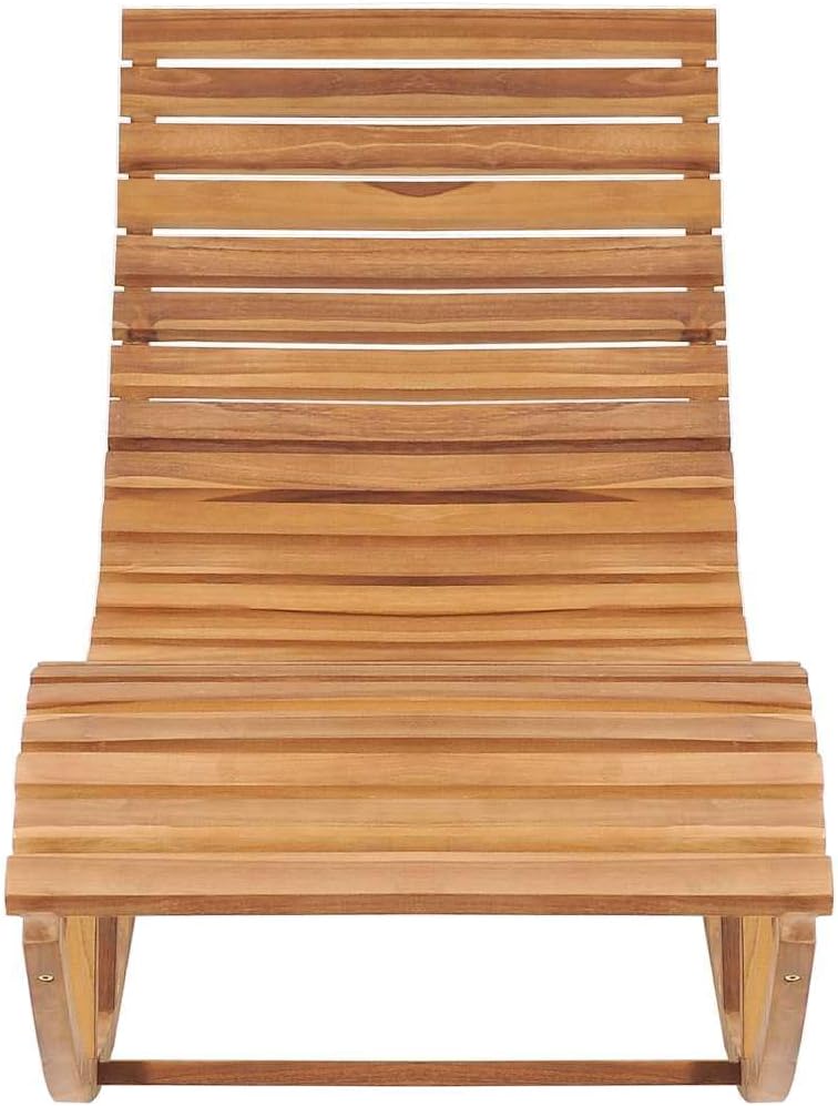 Sun Lounger Beige with Natural Fine Sanded Teak Hardwood and 100% Polyester Cushion, 4-Piece Outdoor Furniture Set