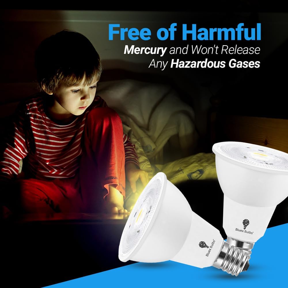 4 Pack R14 LED Bulb 6W E17 Base Mini Spotlight Floodlight Light Bulb Dimmable White - 60W Equivalent - R14 Reflector