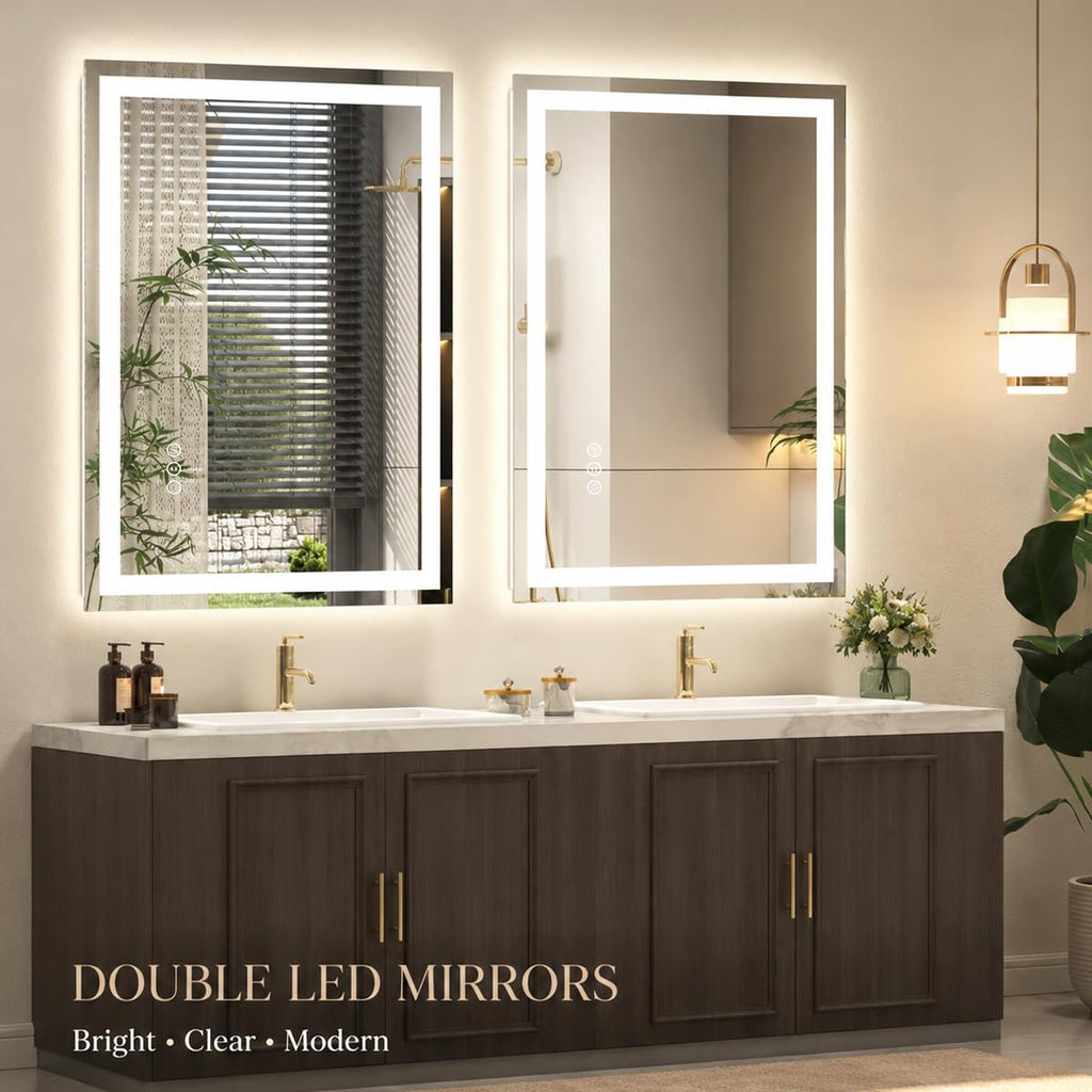 40x24 LED Lighted Bathroom Mirror for Vanity Wall