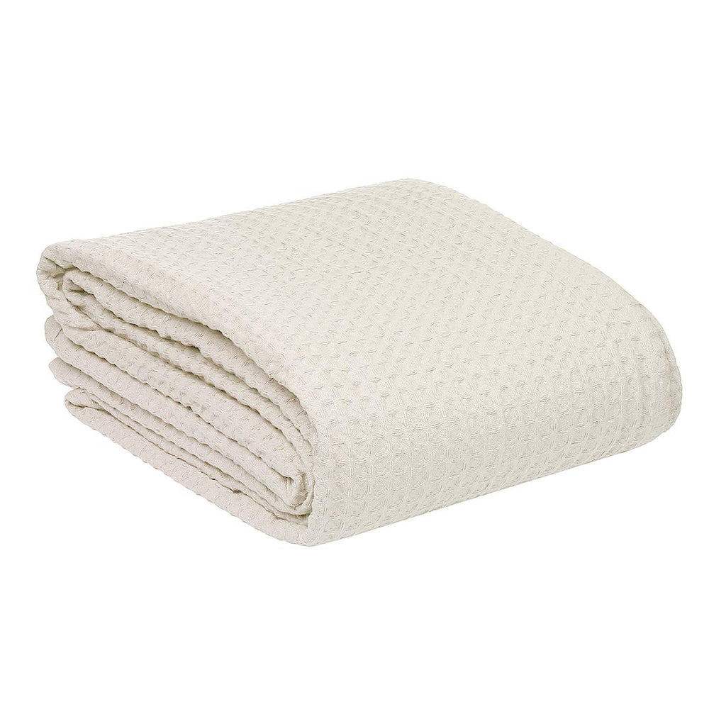 100% Combed Cotton Blanket- Queen Size Bed Blanket- Warm Soft All Season Breathable Lightweight Summer Blankets