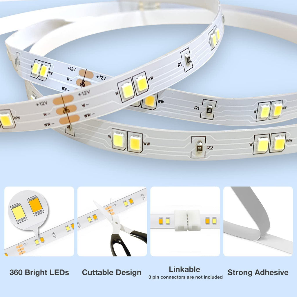 Under Cabinet Lighting kit, 6 PCS LED Strip Lights with Remote, Dimmer and Adapter, Dimmable Cabinet,Counter,TV
