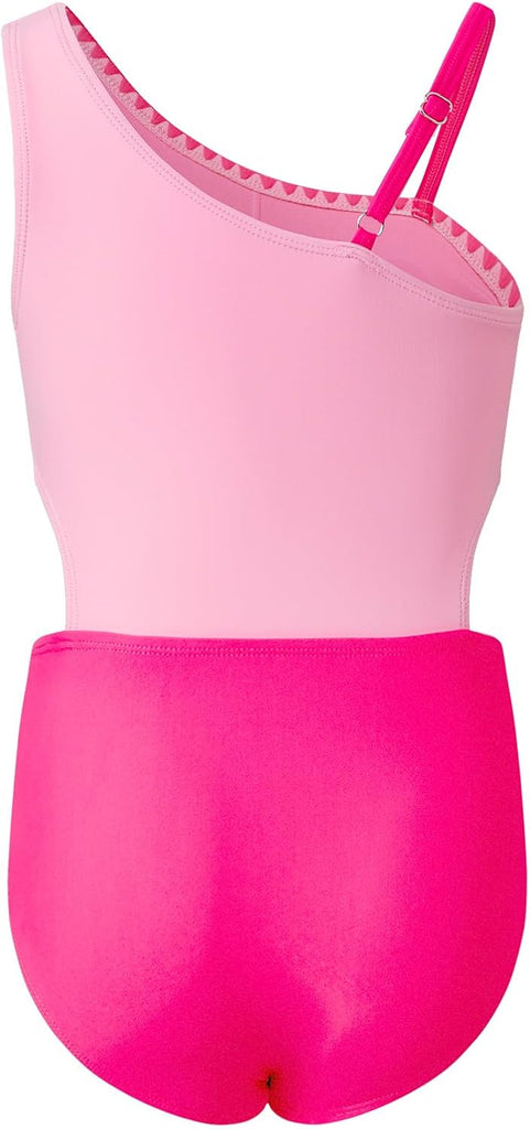 Girls Swimsuits One Piece Color Block Bathing Suits
