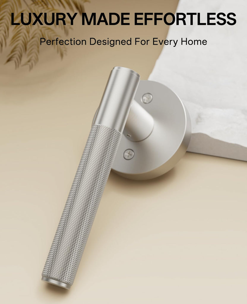 2 Pack Brushed Satin Nickel Dummy Interior Door Handles