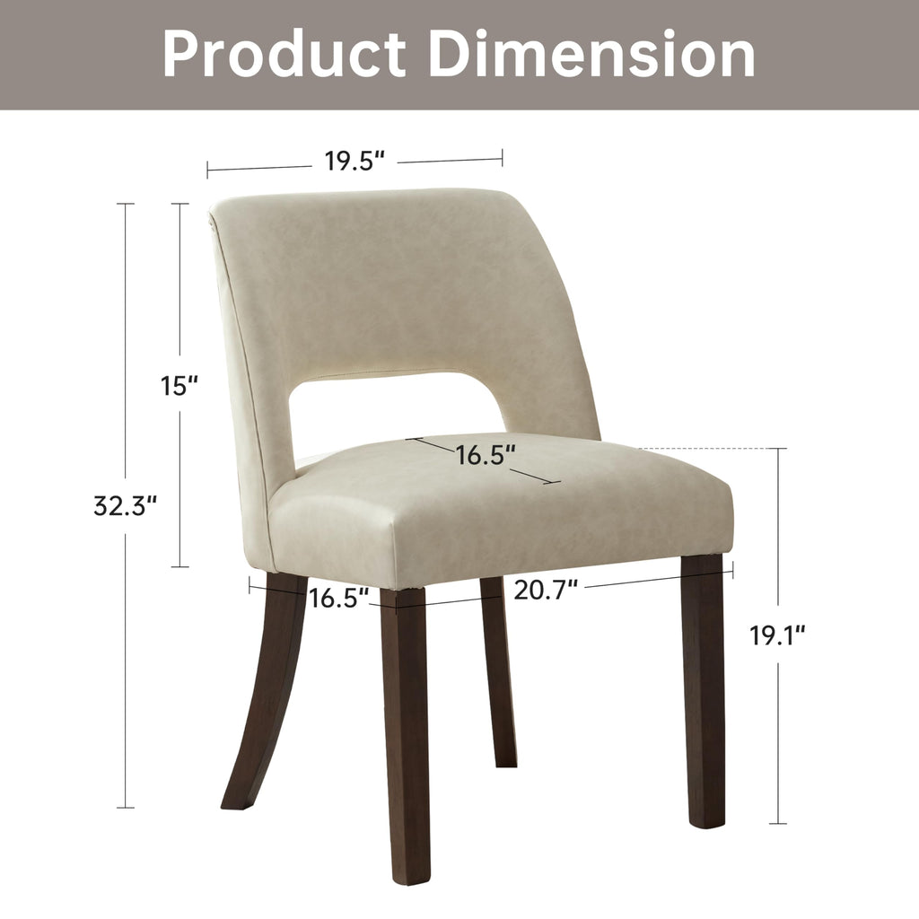 Modern Set of 4 with Rubberwood Legs, Beige