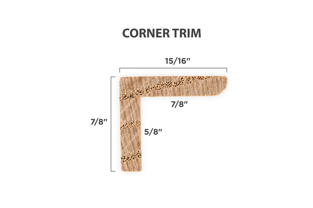Red Oak Stair Tread Cap Kit with Riser, Tread Return, and Corner Trim, Universal Fit