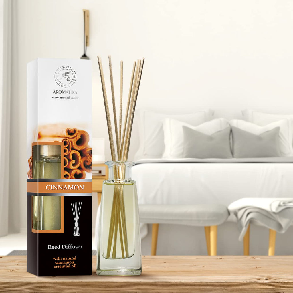 Reed Diffuser Cinnamon 3.4 Fl Oz(100ml) - Room Diffuser with Cinnamon Essential Oil - Home Fragrance - Aromatherapy