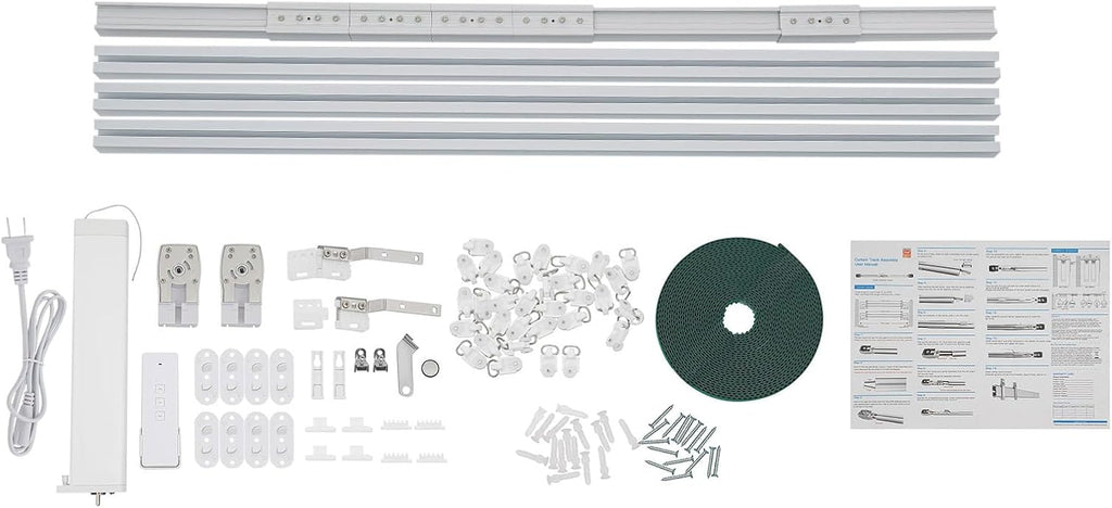 Electric Curtain Track, 7.08-13.78ft Motorized Curtain Track Smart Curtains Electric Curtains with Remote Control