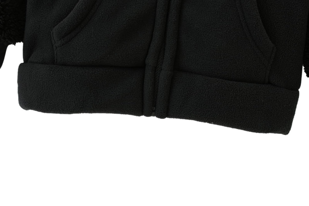 Toddler Baby Boys Girls Fleece Hooded Jacket Coat with Ears Warm Outwear Coat Zipper Up