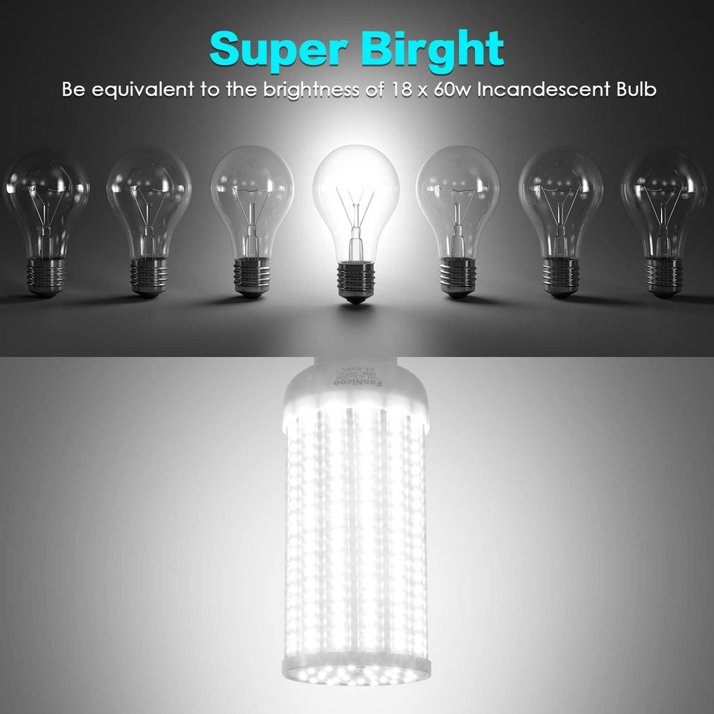 LED Corn Light Bulb 500W Equivalent 60W 6000Lumen 6500k E39 Mogul Base LED Corn Bulb Large Area Cool Daylight White