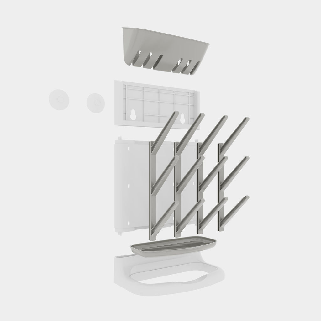 Baby Bottle Drying Rack,Space Saving Countertop Drying Rack for Baby Accessory & Pump Parts,Suction Cup Wall Mounted