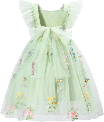 Toddler Girls Vintage Party Dress A-Line Tulle Flower Girl Dresses