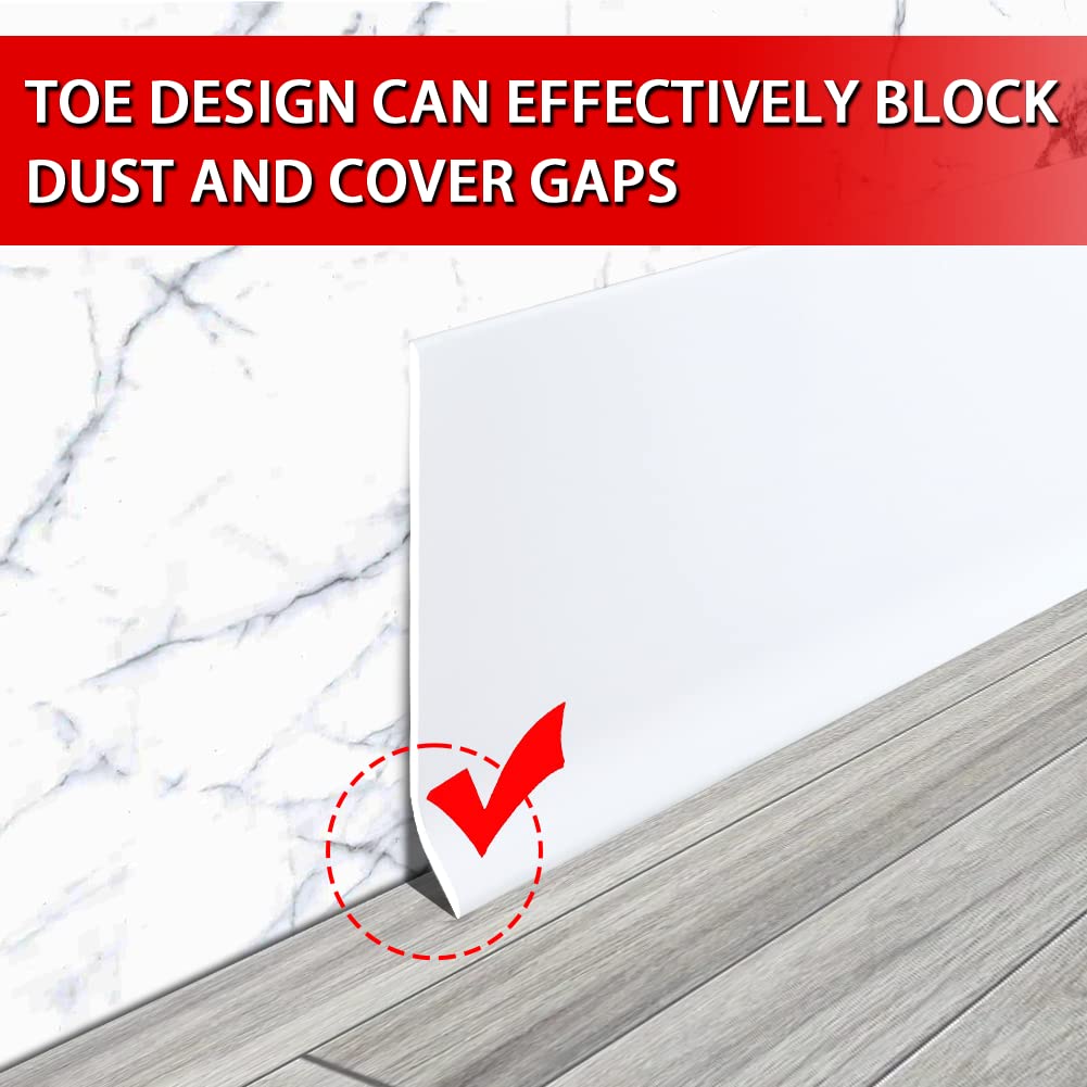 Vinyl Wall Base Rubber Baseboard Molding Trim Self Adhesive 4" Wide