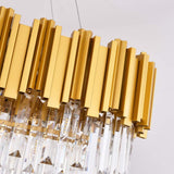 Luxury Modern Crystal Linear Chandelier Lights Pendant Ceiling Light Oval Raindrop Contemporary Chandeliers Lighting Fixture for Kitchen Island Dining Living Room Bedroom Gold W51 A107-B07NWC3BT1