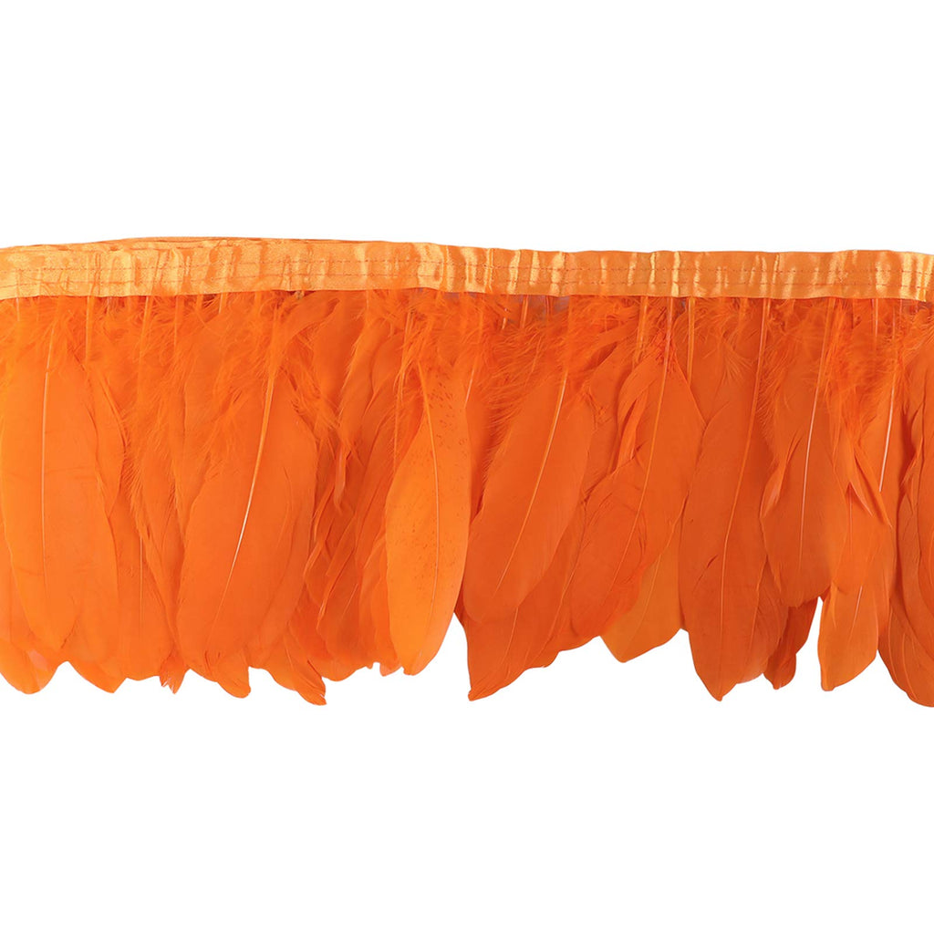 Duck Goose Feather Trim Fringe 2 Yards (Orange)